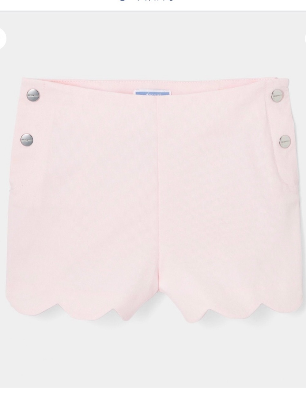 Jacadi Cotton Pique Scallop Shorts, Light Pink, 6A